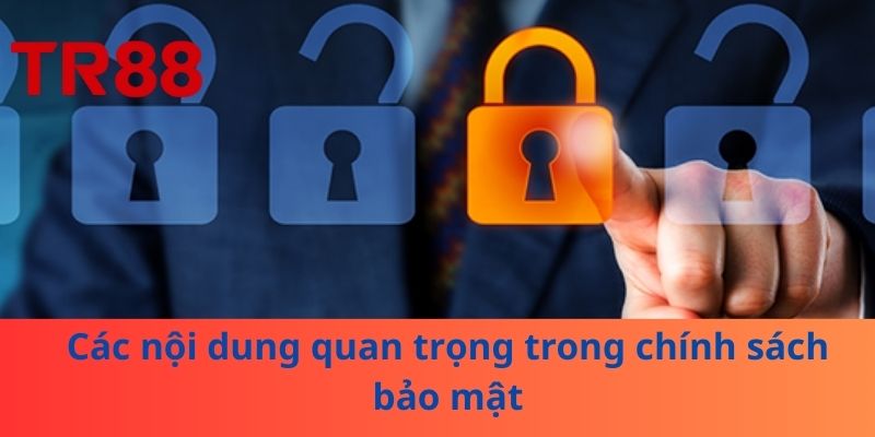 Các nội dung quan trọng trong chính sách bảo mật